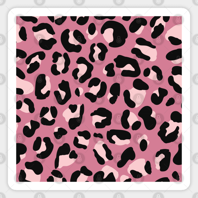 Black, Pink & Blush Pink Leopard Print Sticker by YourGoods